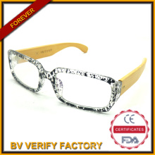 Handmade 100% Natural Bamboo Arm Reading Glasses with Large Demi PC Frame R843